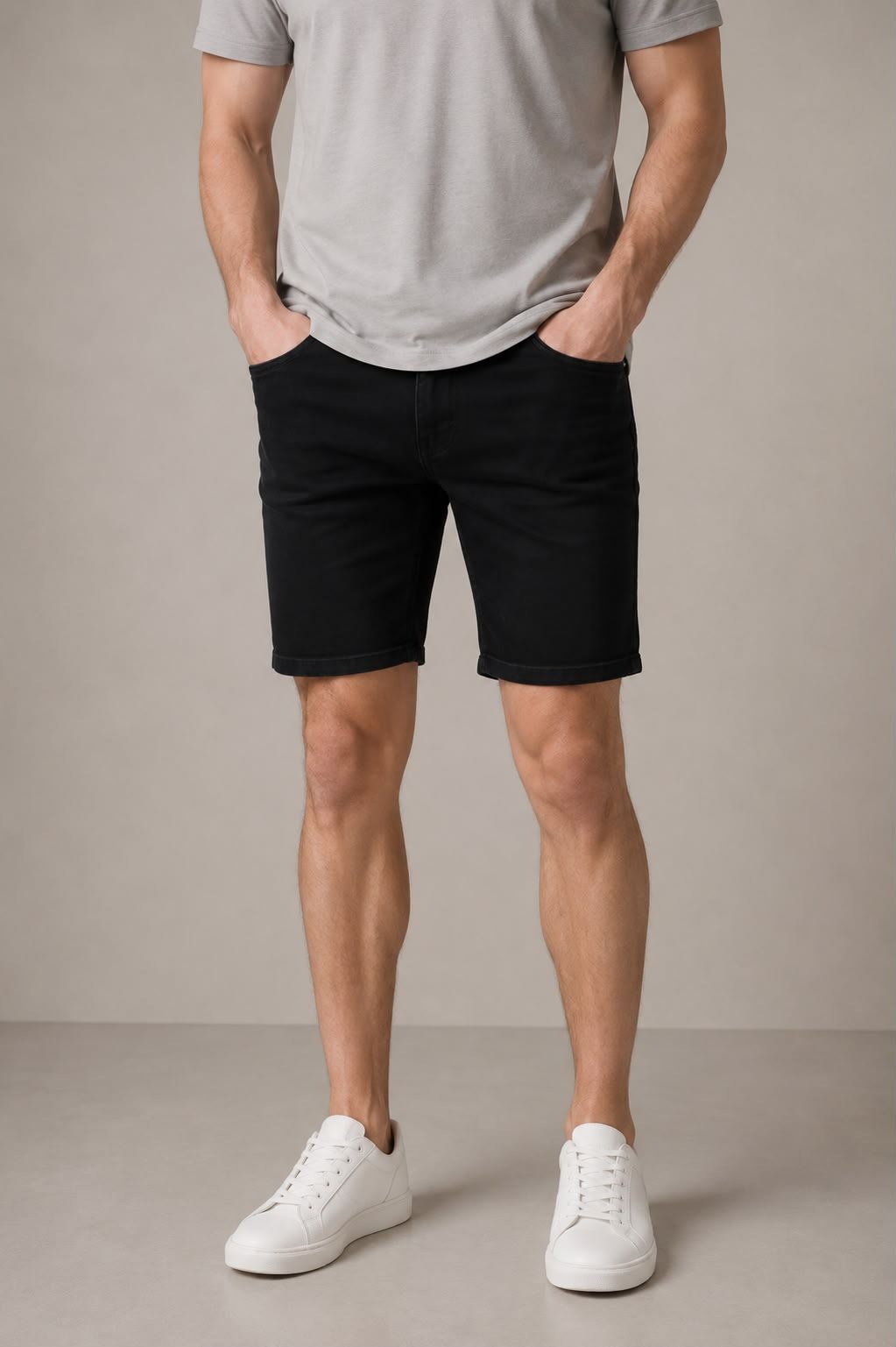 Noir Homme Denim Short