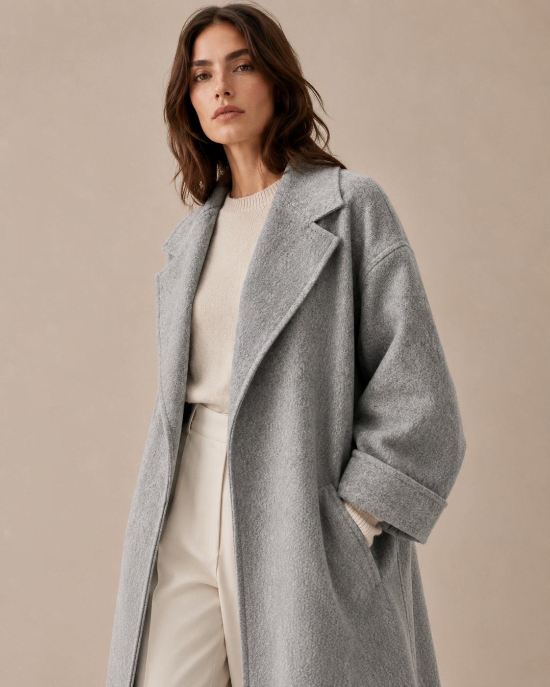 Women's Grey Overcoat