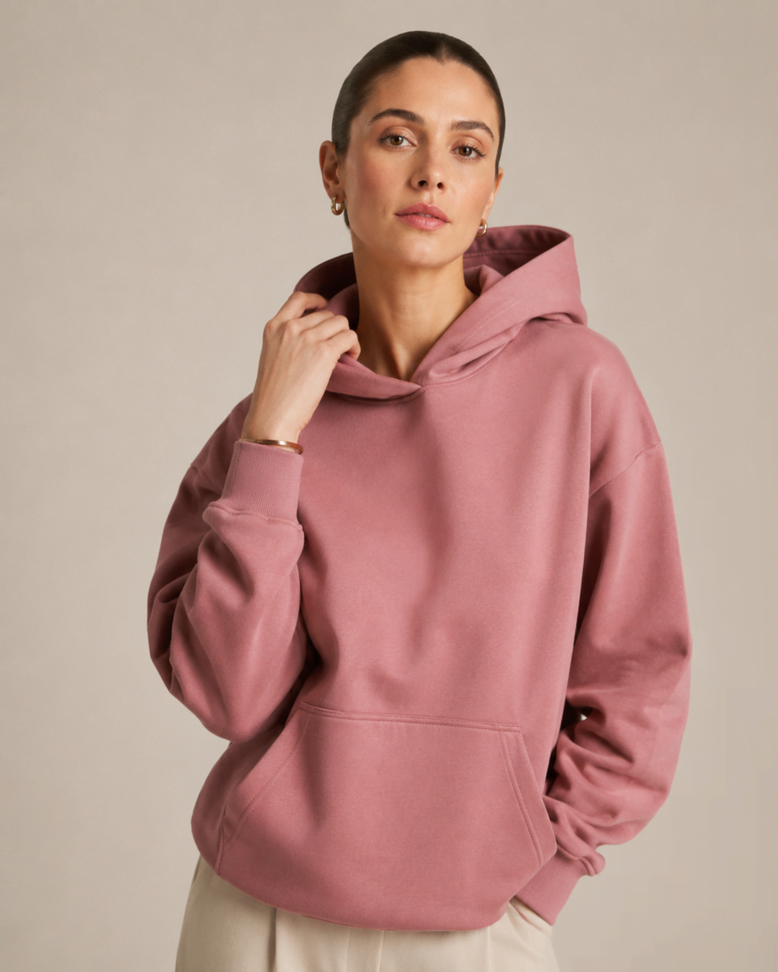 Sweatshirt à Capuche Rose pour Femme