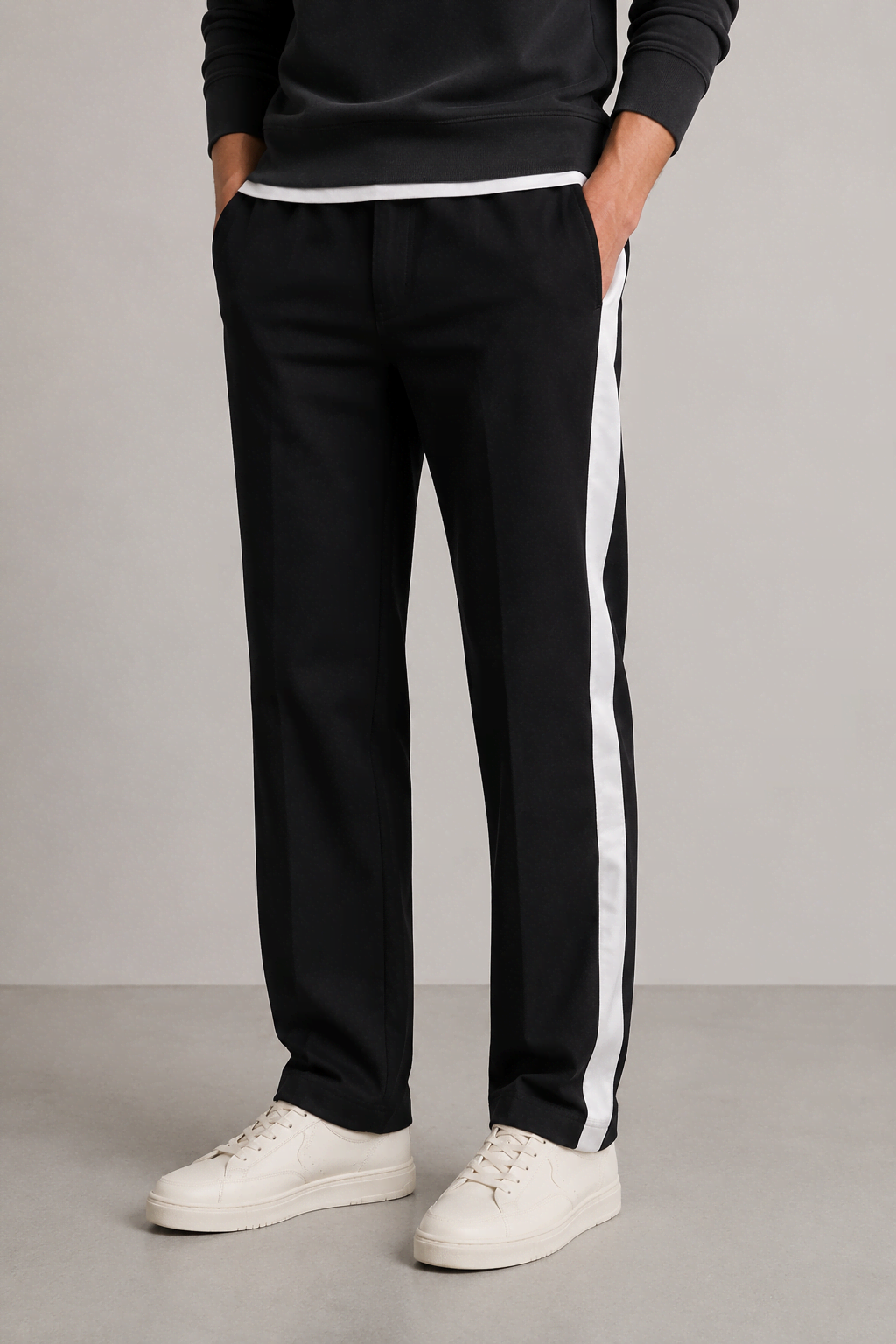 Noir Blanc Homme Pantalon